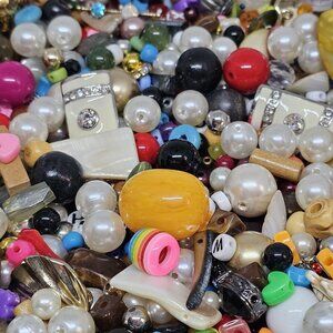 2 LBs Assorted Beads #M1 Lot for Art Craft Jewelry Making